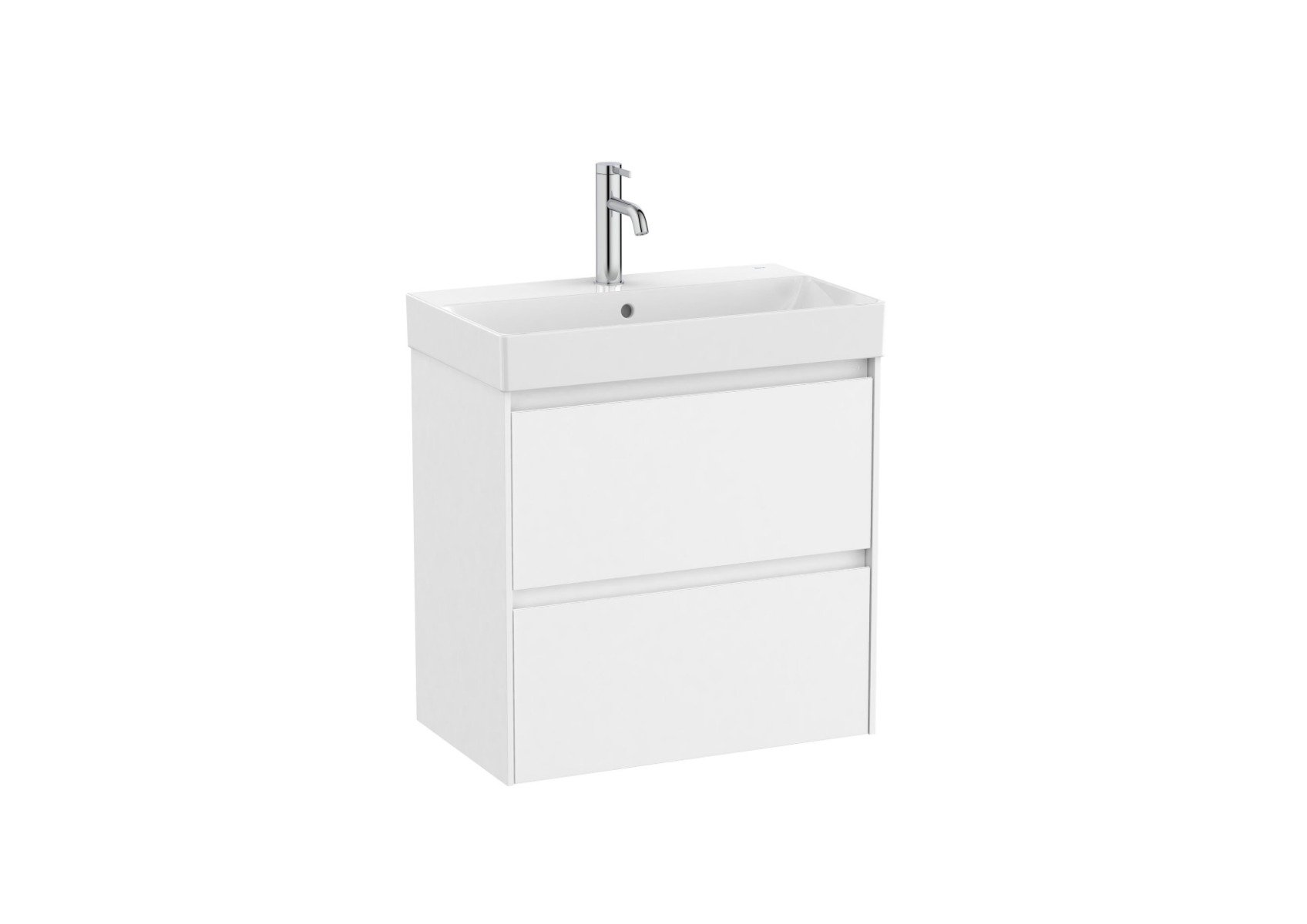 ONA Unik 600mm (compact base unit with two drawers and basin) - Matt White