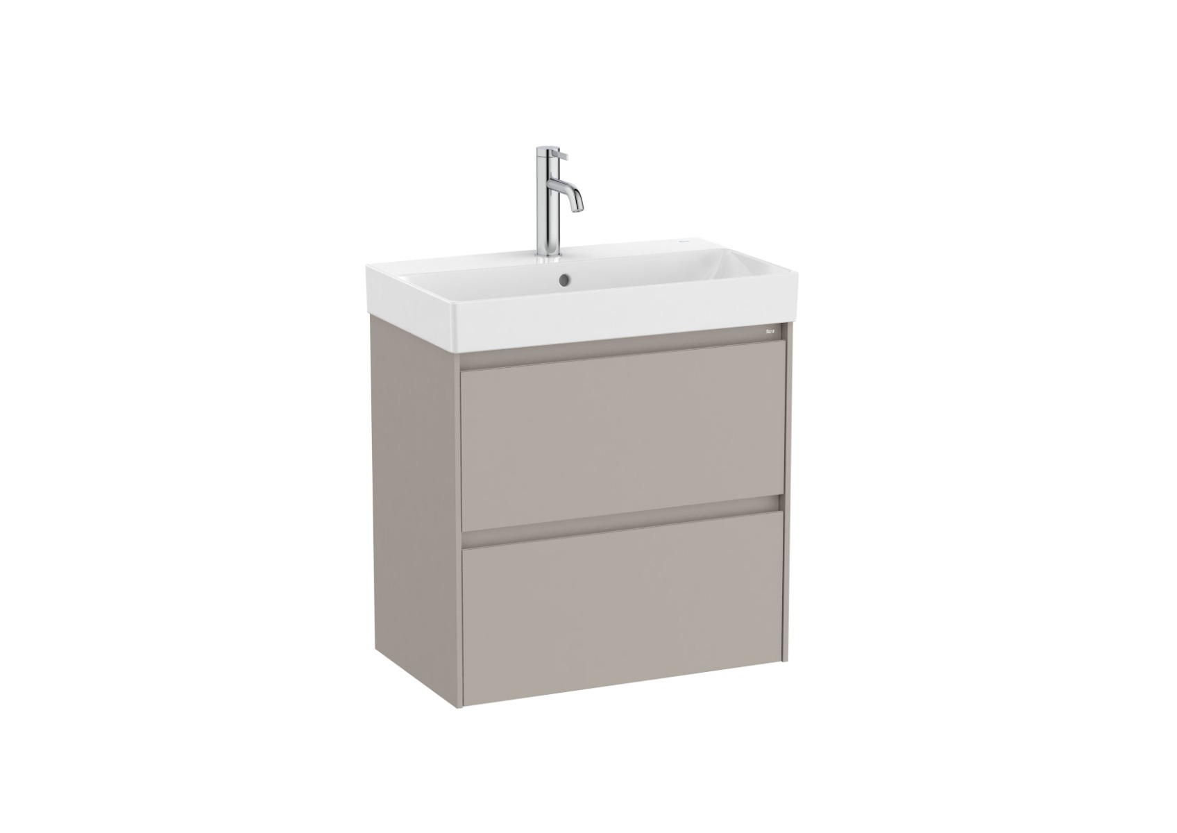 ONA Unik 600mm (compact base unit with two drawers and basin) - Sand Grey