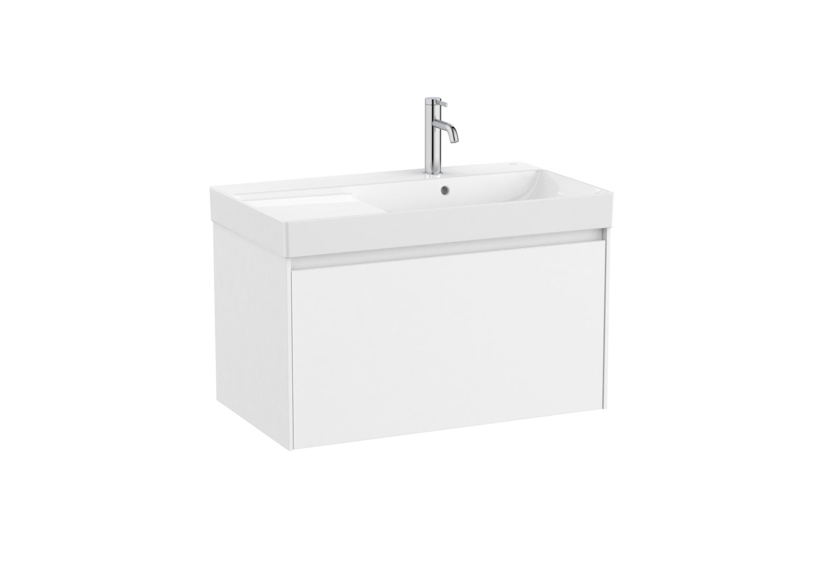 Ona Unik 800mm (base unit with one drawer and right hand basin) - Matt White
