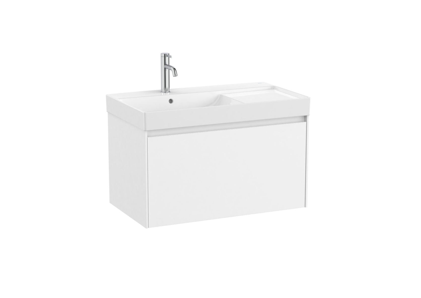 Ona 800mm Unik (base unit with one drawer and left hand basin) - Matt White