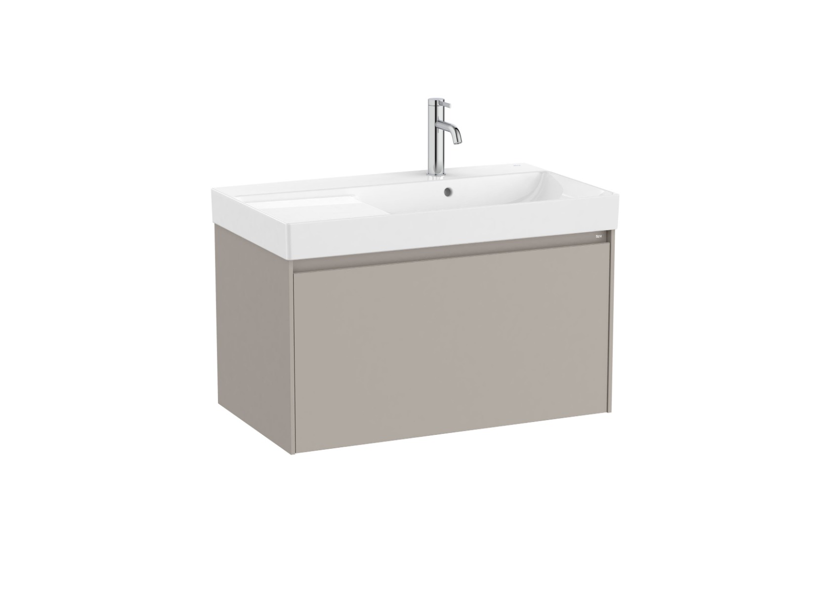 Ona Unik 800mm (base unit with one drawer and right hand basin) - Sand Grey
