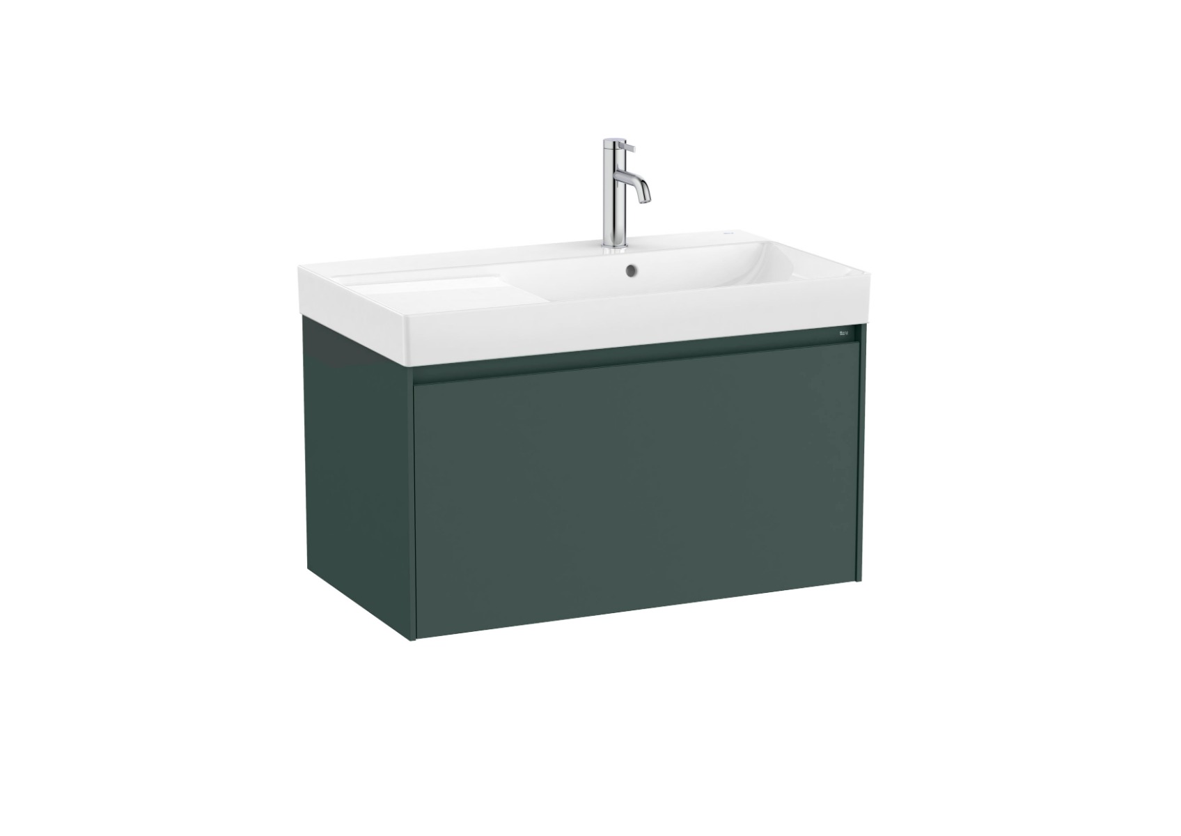Ona Unik 800mm (base unit with one drawer and right hand basin) - Matt Green