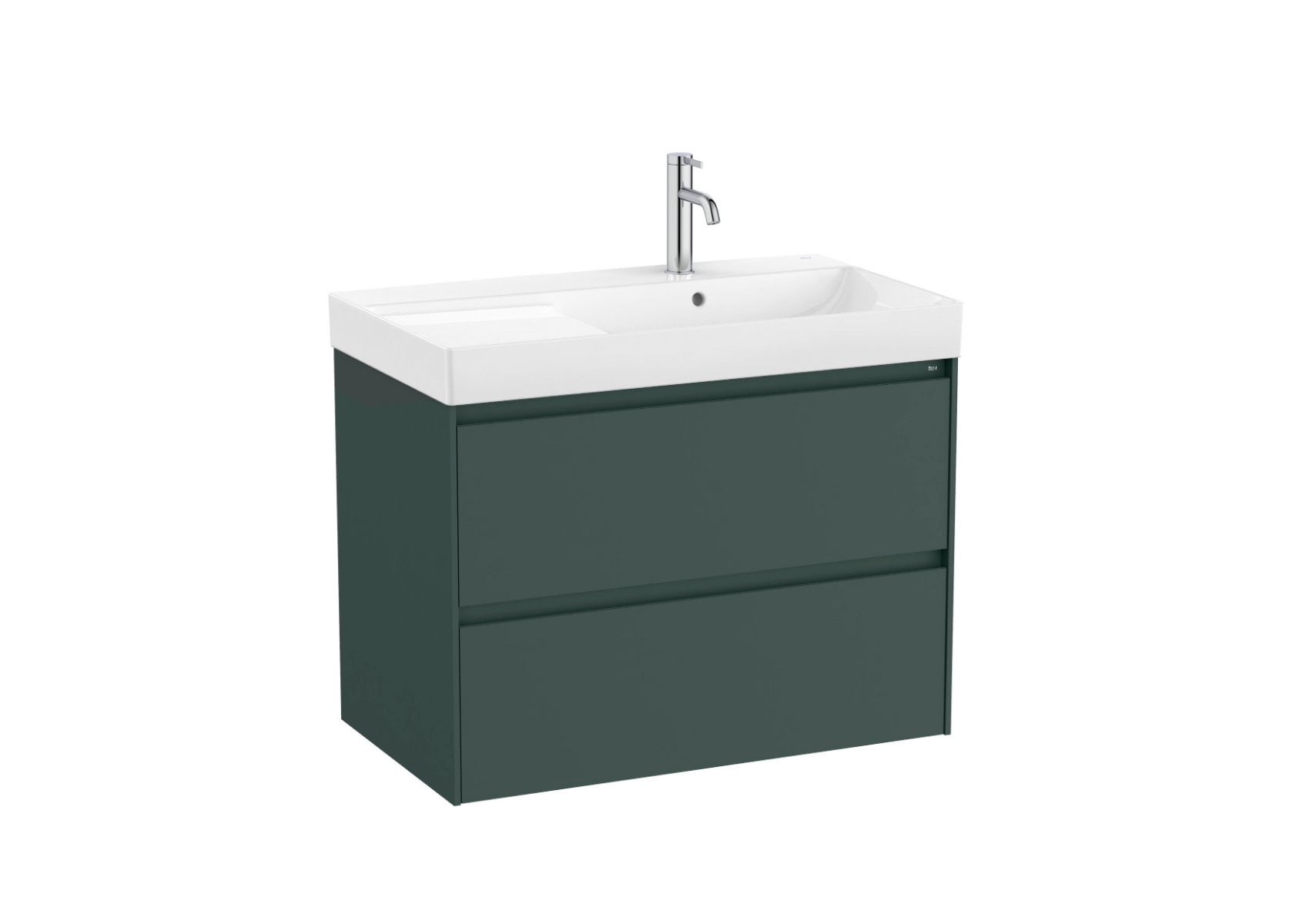 Ona Unik 800mm (base unit with two drawers and right hand basin) - Matt Green