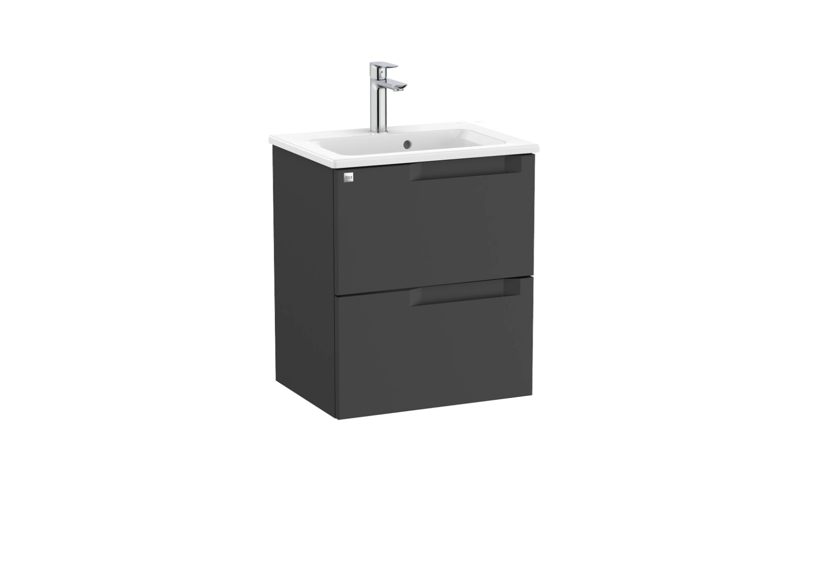 Aleyda Unik (compact vanity unit with 2 drawers and basin) 500mm - Matt Black