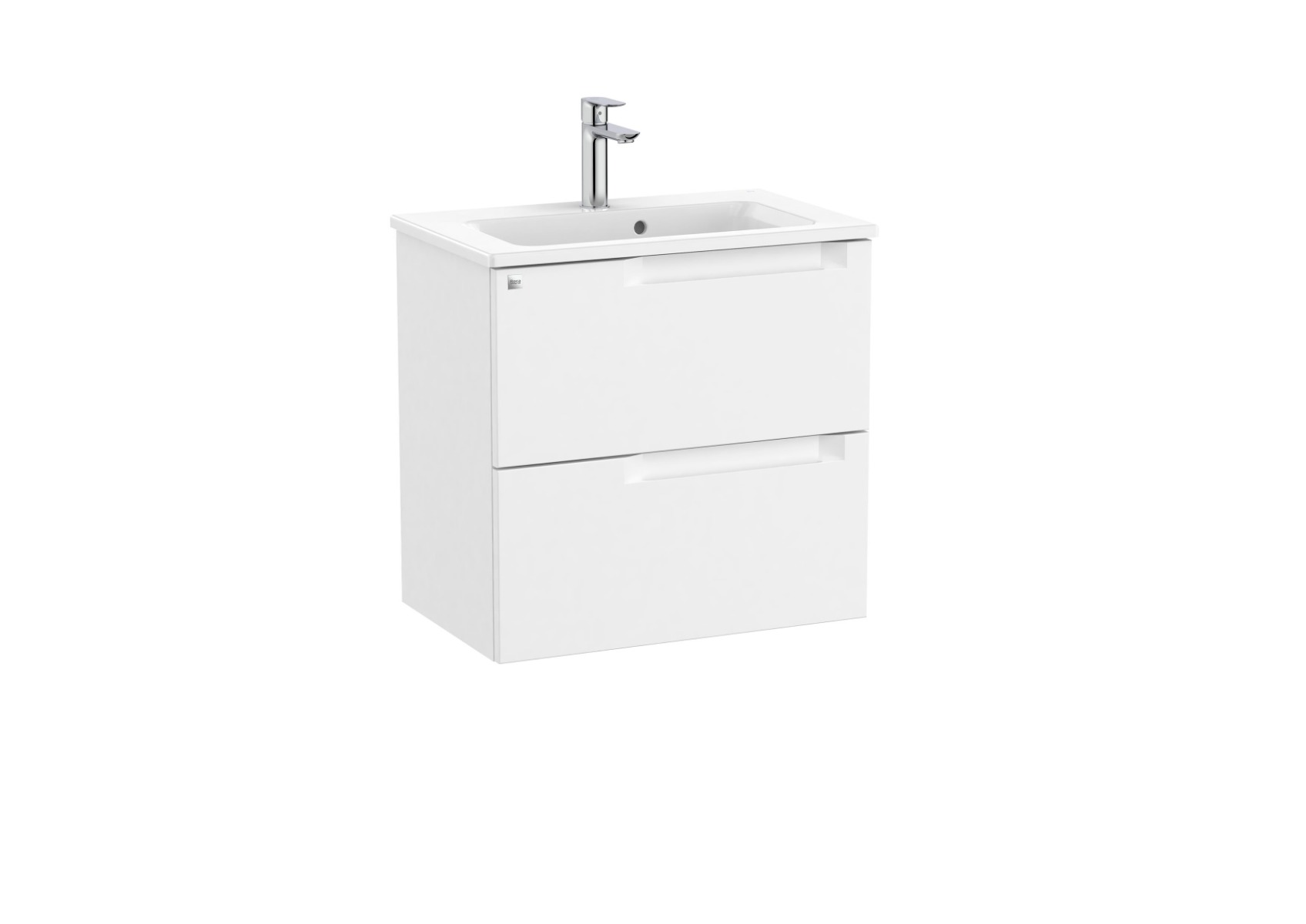 Aleyda Unik (compact vanity unit with 2 drawers and basin) 600 x 380 - Matt White