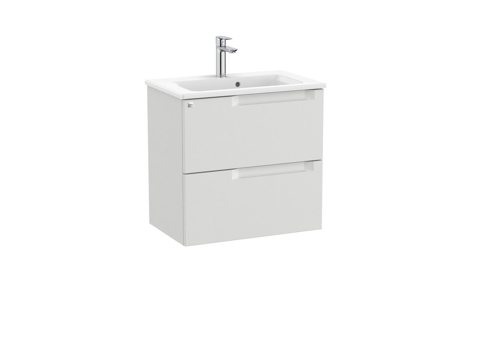 Aleyda Unik (compact vanity unit with 2 drawers and basin) 600 x 380 - Pebble Grey