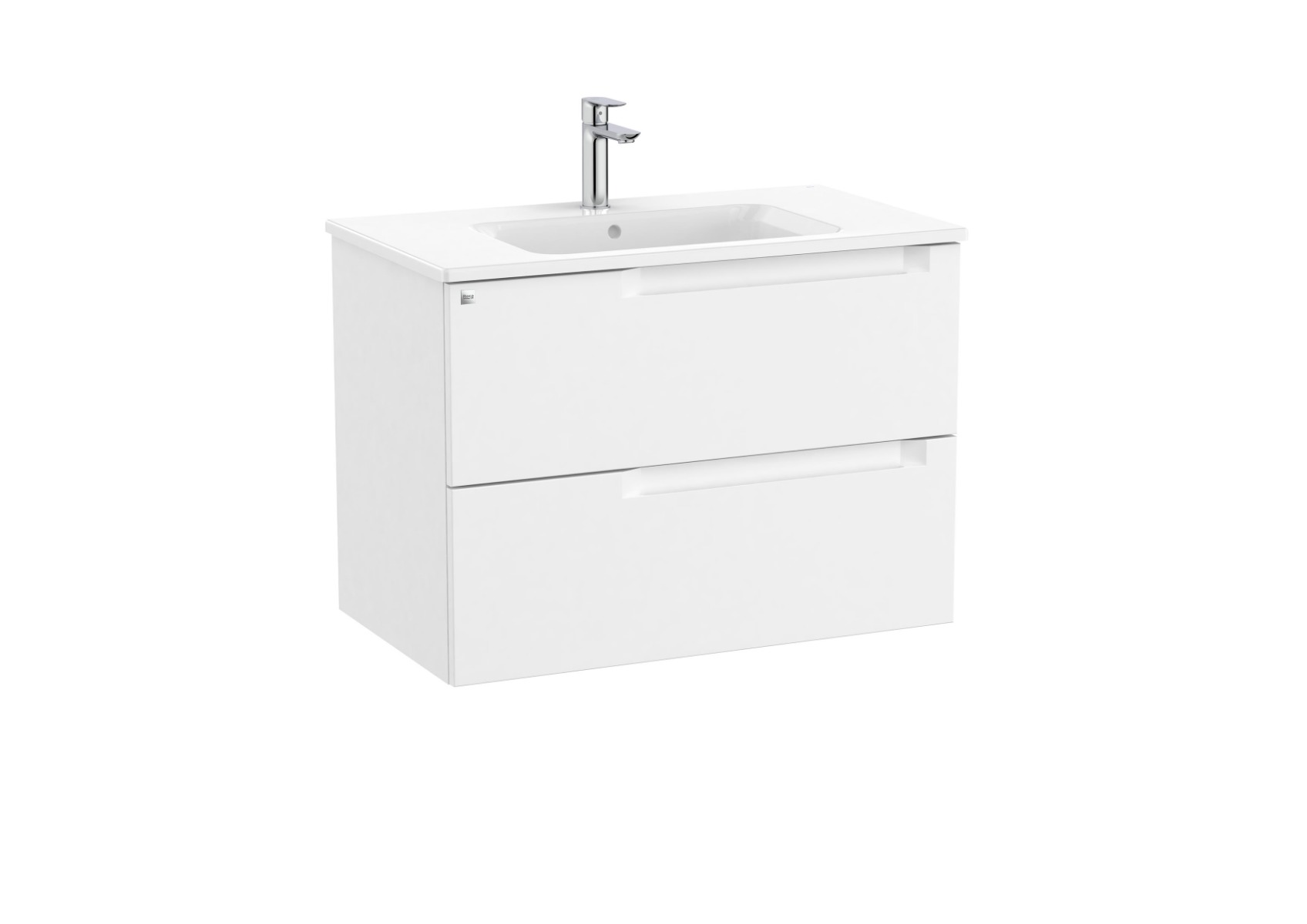 Aleyda Unik (vanity unit with 2 drawers and central basin) 800 x 460 - Matt White 