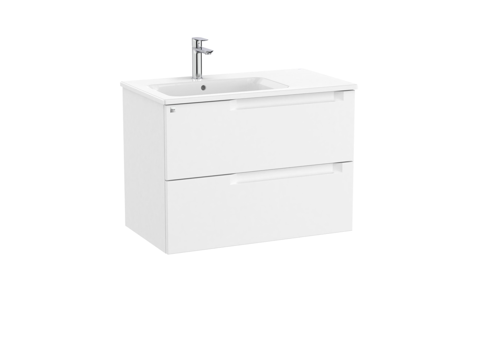 Aleyda Unik (vanity unit with 2 drawers and left hand basin) 800 x 460 - Matt White