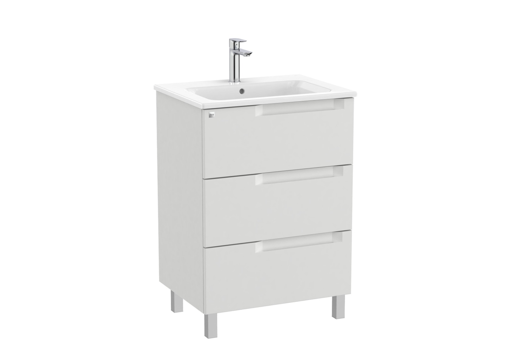 Aleyda Unik 600mm (vanity unit with 3 drawers and basin) - Pebble Grey