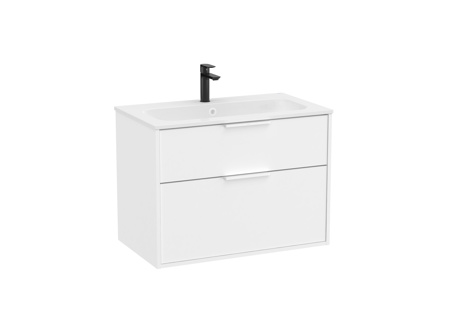 Optica 800mm Vanity unit with 2 drawers and Stonex® basin - White Matt