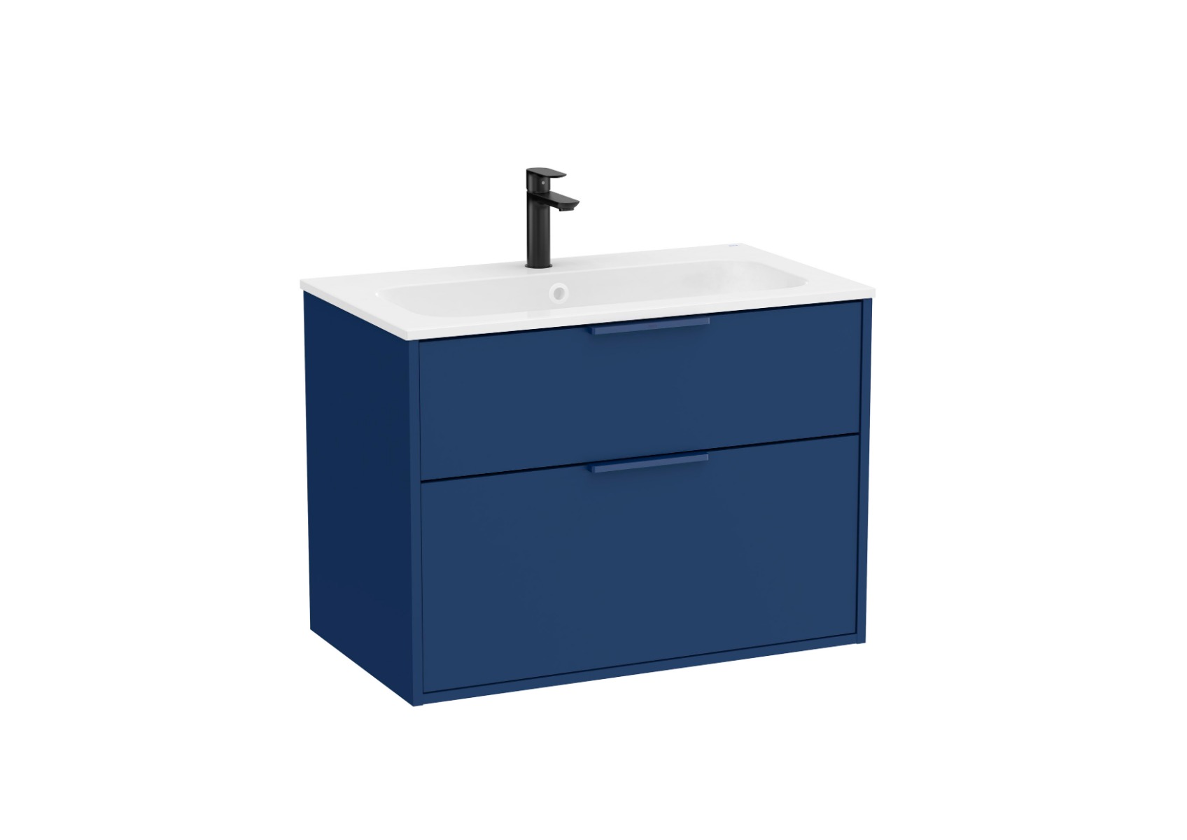 Optica 800mm Vanity unit with 2 drawers and Stonex® basin - Steel Blue