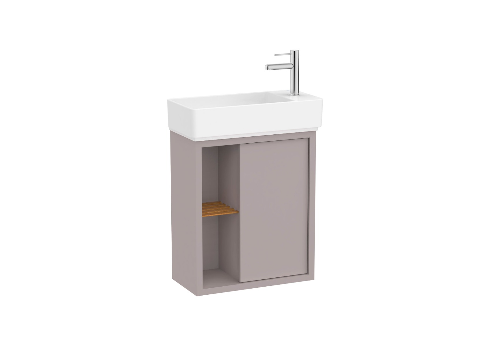Tura Unik 550mm (Compact vanity unit with one door, side shelves and basin) - Light Noble Grey
