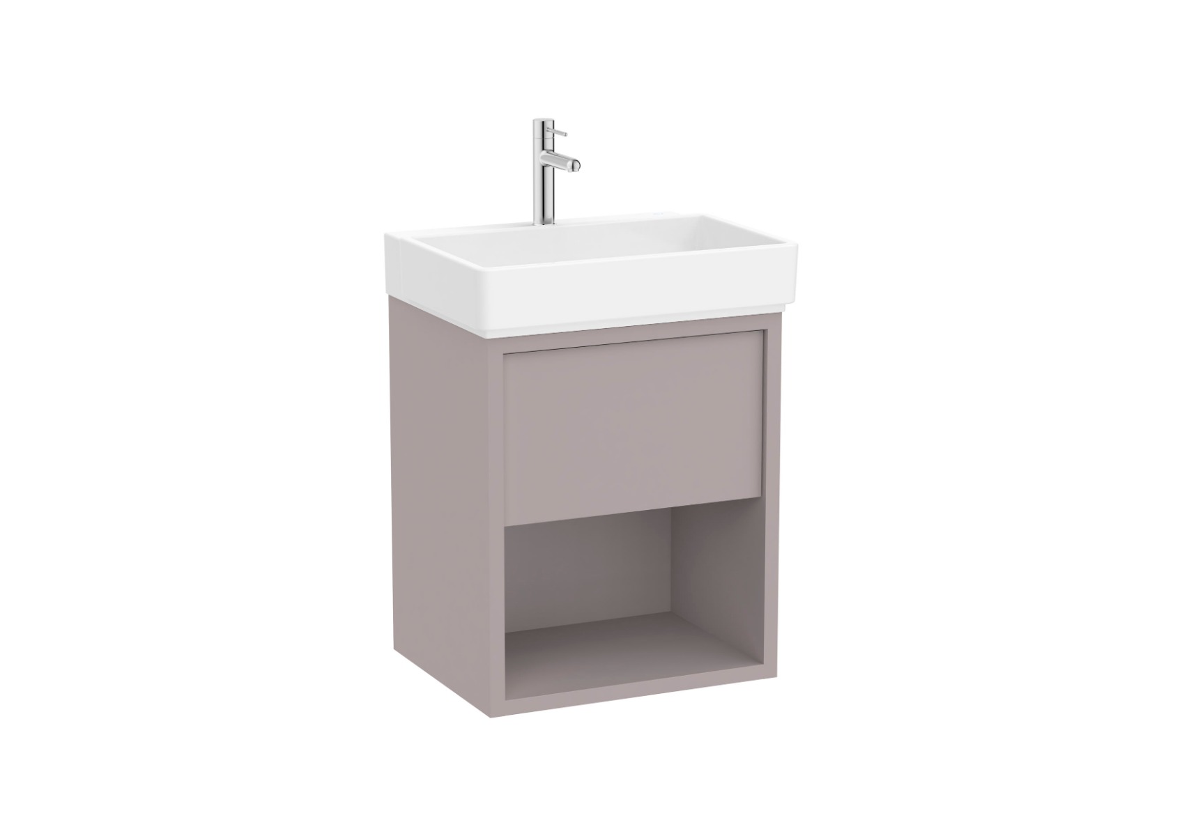Tura Unik 550mm (vanity unit with one drawer, bottom shelf and basin) - Light Noble Grey