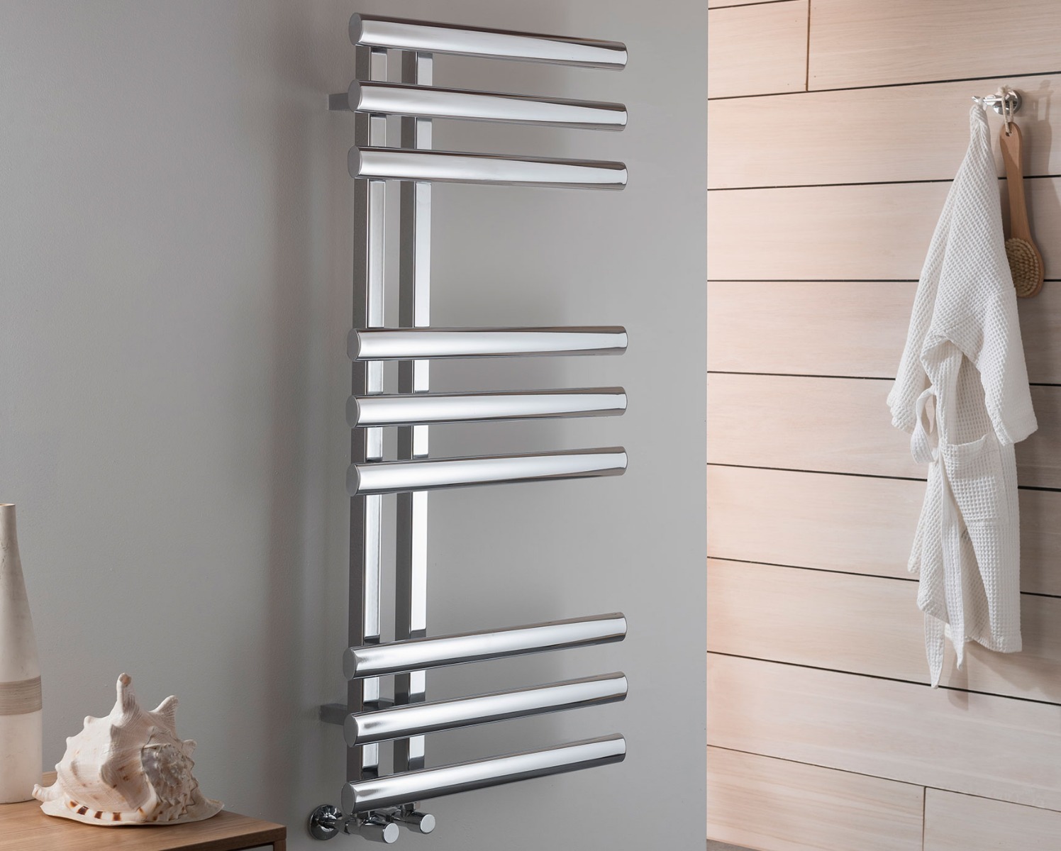Contemporary Amie Towel Rail Dual Energy Only - Chrome 1200x500