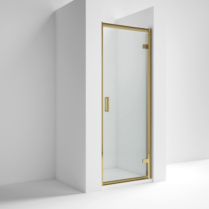 ShowerSculpt Hinged Door 760mm Brushed Brass