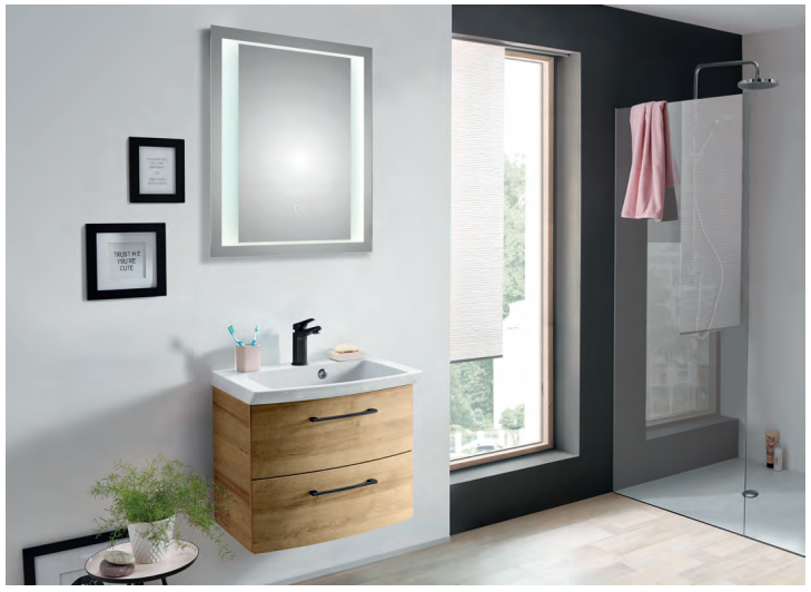 Cassca Vanity Unit 620mm With Mirror - Riviera oak