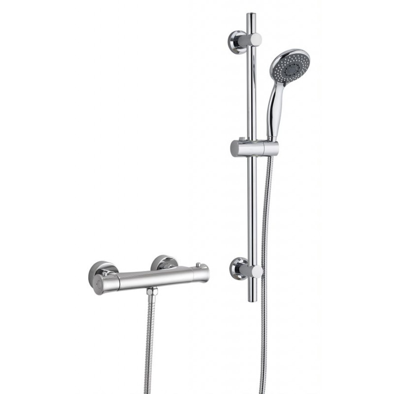 Amore Essentials Exposed Bar Valve Round Riser Kit Chrome