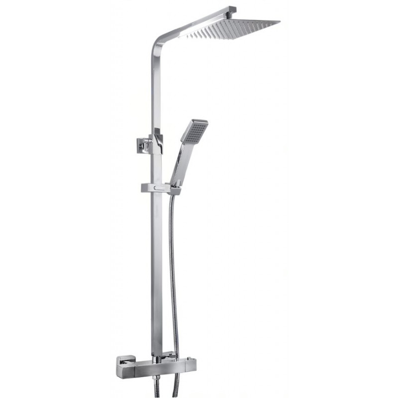 Amore Essentials Exposed Square Thermostatic Shower Kit Chrome