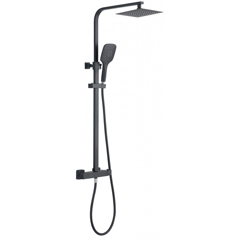 Bruma Exposed Square Shower Kit Matte Black