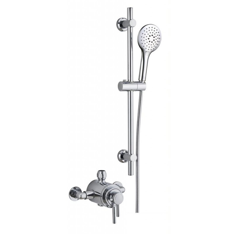 Tradizione Exposed Concentric Dual Control Riser Kit Chrome & Concealing Plate