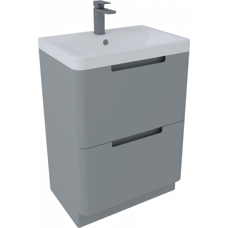 Bisbiglio Vanity & Basin Floor Standing Unit 600mm Light Grey