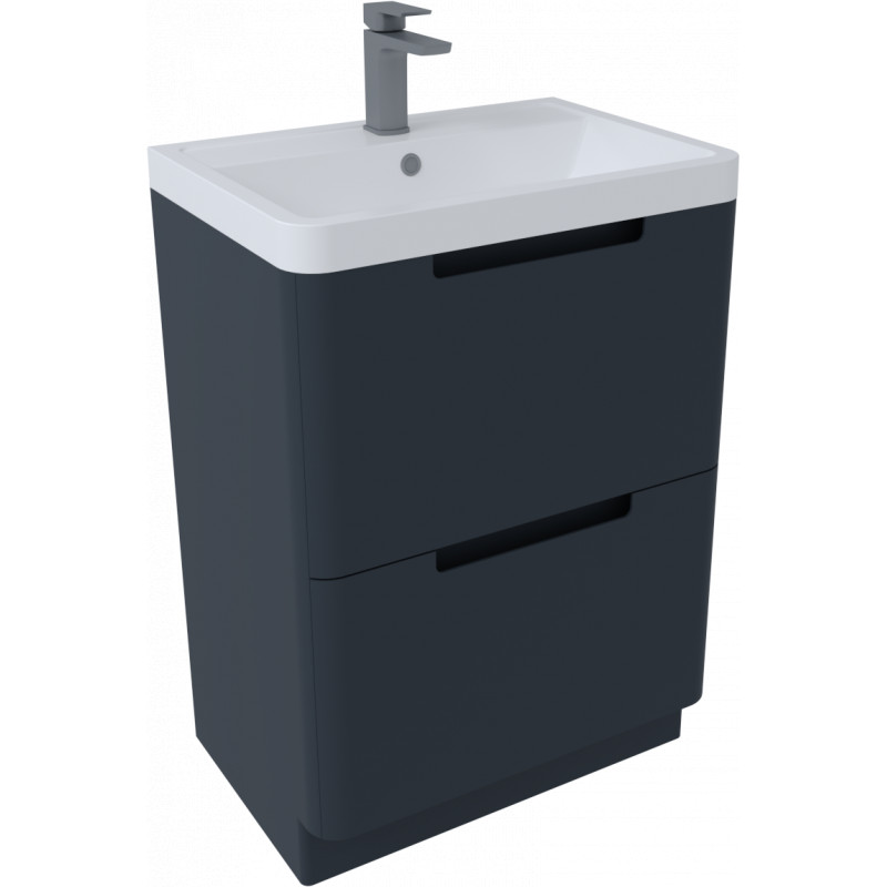 Bisbiglio Vanity & Basin Floor Standing Unit 600mm Dark Grey
