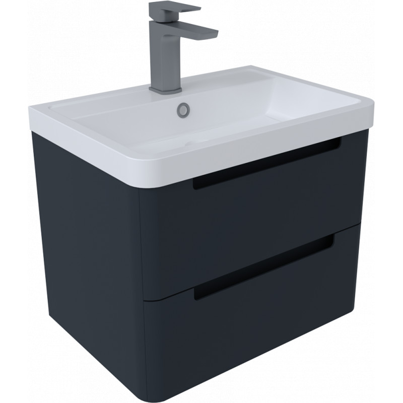 Bisbiglio Vanity & Basin Wall Hung Unit 500mm Dark Grey