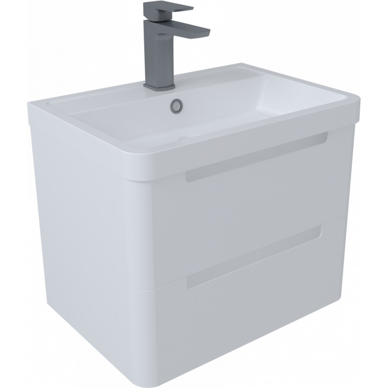 Bisbiglio Vanity & Basin Wall Hung Unit 500mm White Gloss