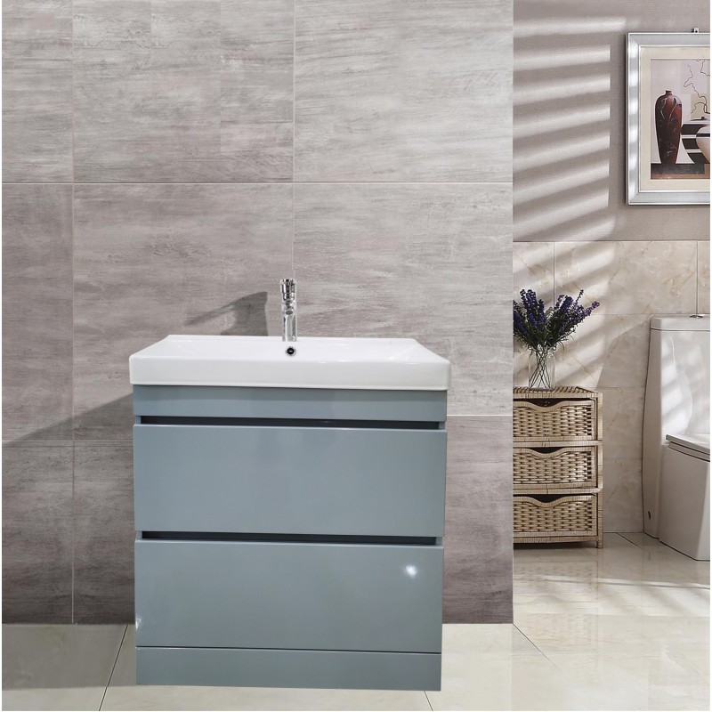Ambiance floor standing 2 drawer unit & Ceramic basin (AGG-75F)