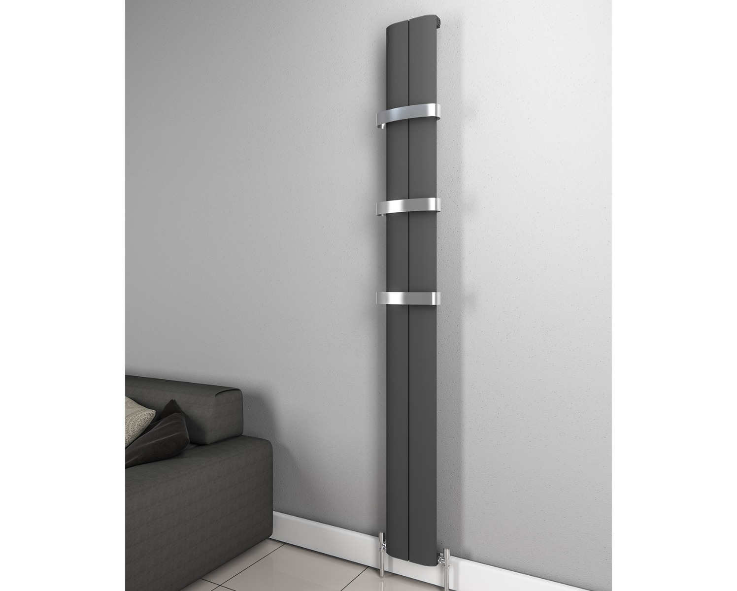 Designer Radiators Astute Compact Dual Energy - Anthracite 7946 1800x185