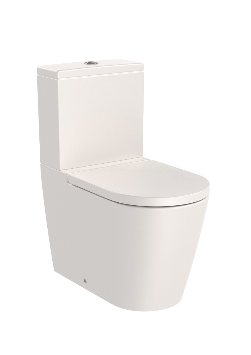 ROUND - Back to wall vitreous china close-coupled Rimless WC with dual outlet A342526650