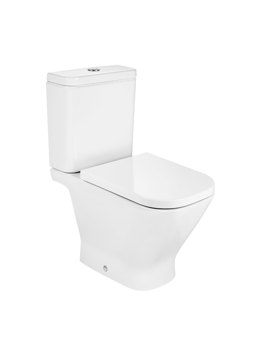 Debba Close Coupled Toilet, Cistern & Seat WC With Horizontal Outlet