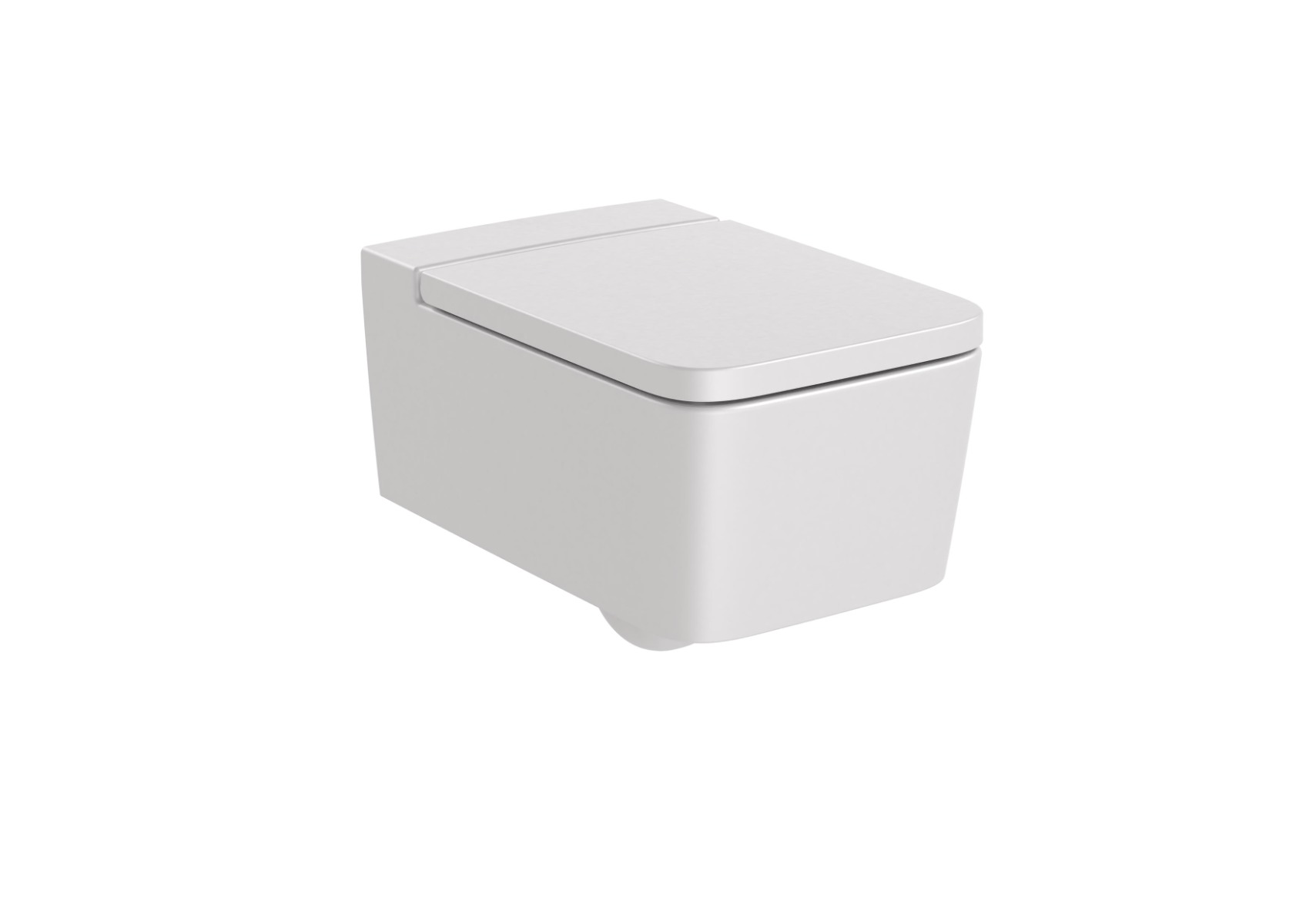 SQUARE - Vitreous china Rimless wall-hung WC with horizontal outlet PEARL