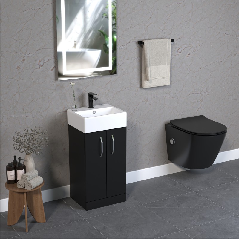 Base 2 door floor standing vanity unit (BAS40F-MB)