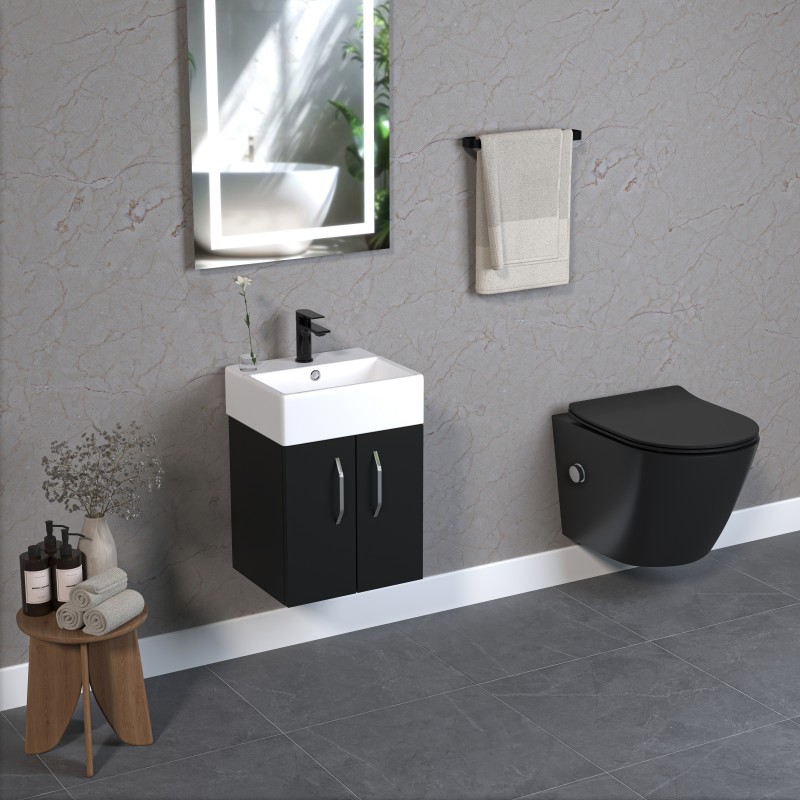 Base 2 door wall mounted vanity unit (BAS40W-MB)