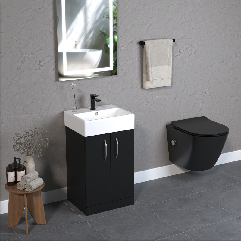 Base 2 door floor standing vanity unit (BAS50F-MB)