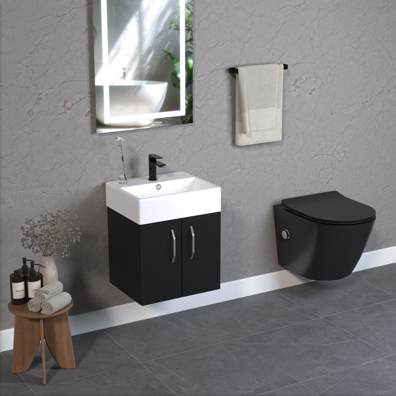 Base 2 door wall mounted vanity unit (BAS50W-MB)
