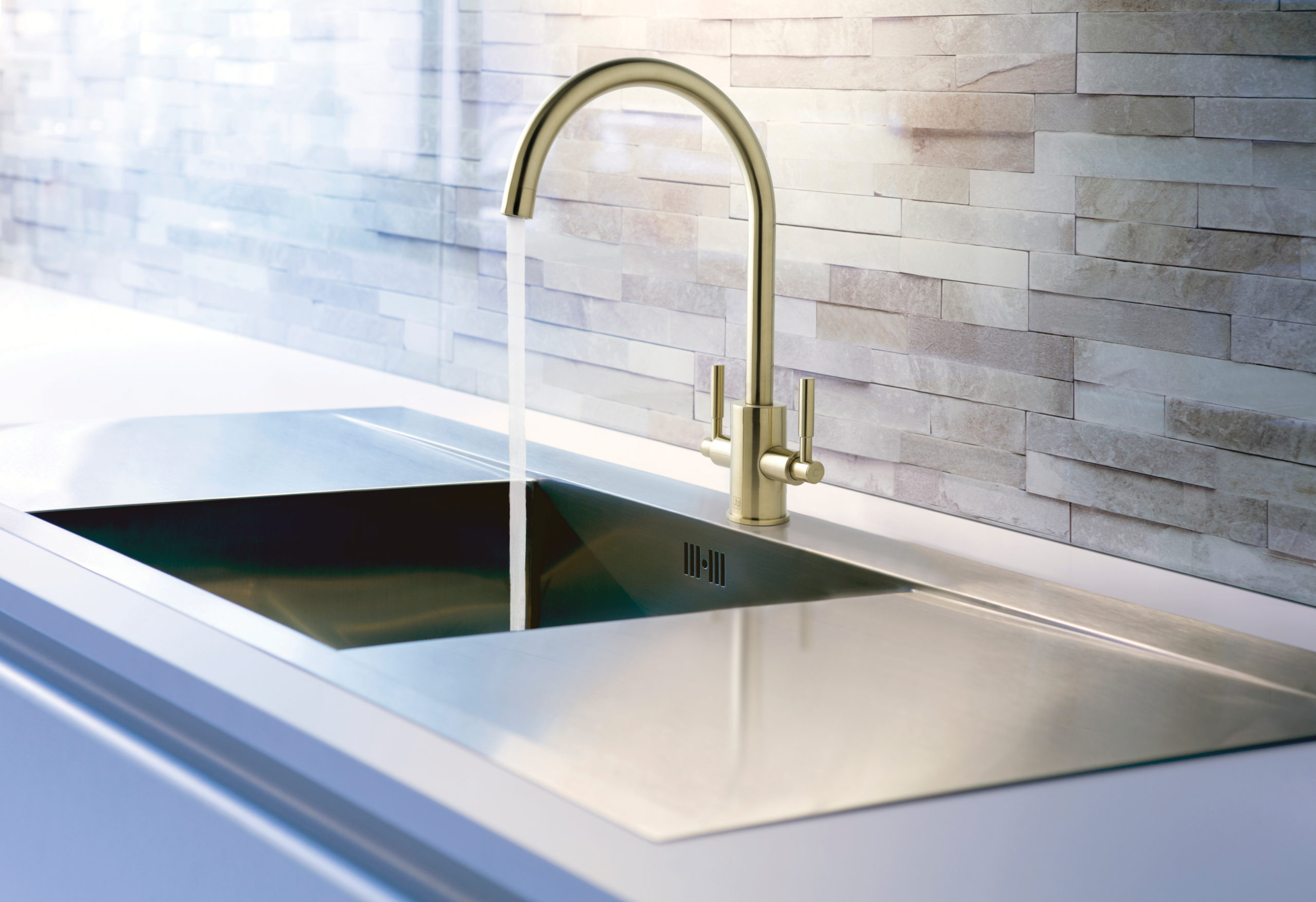 JTP - Newbury Sink Mixer Brushed Brass