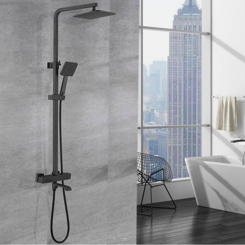 Thermostatic shower (3 option) with rigid riser rail kit, over head shower & swi (SETS14-B)