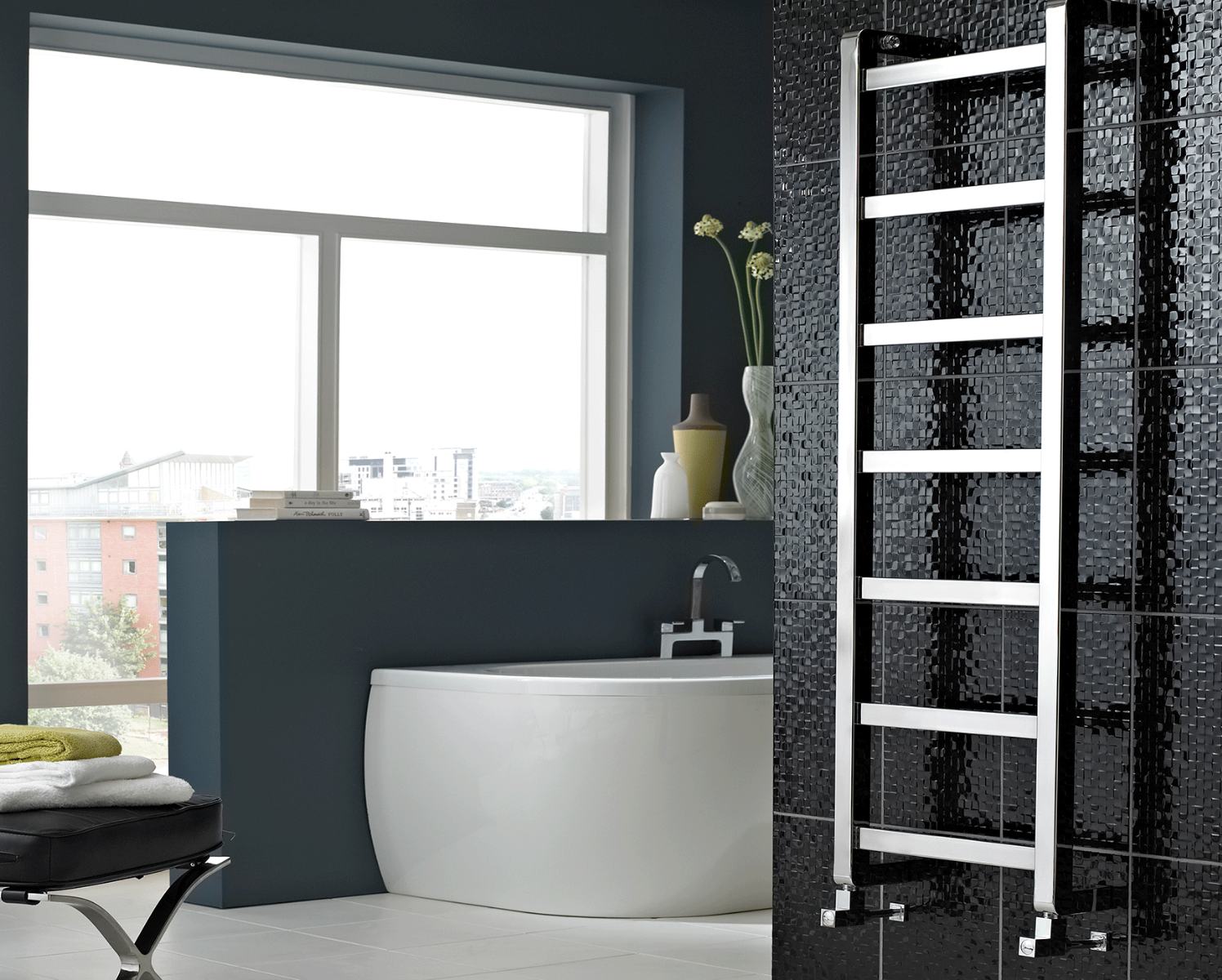 Contemporary Boxa Towel Rail Dual Energy-Chrome 1060x450