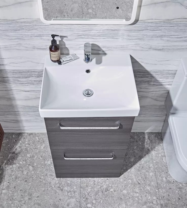 Cadence 500 Floor Mounted Unit & Basin Storm Grey
