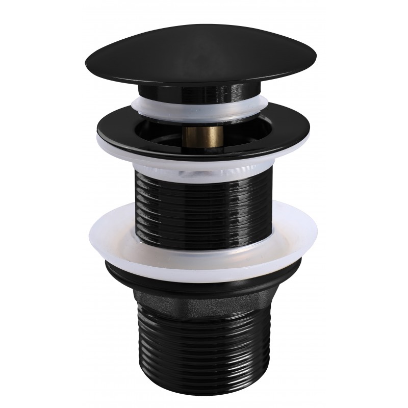 Mushroom basin clicker waste, unslotted - Matt Black (CC30-B)