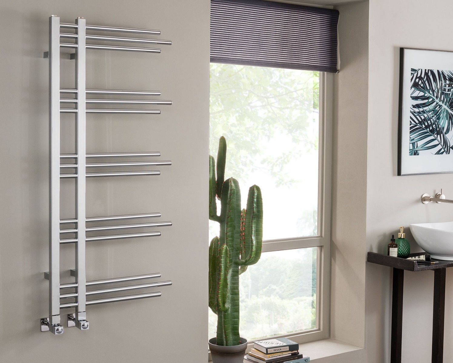 Contemporary Chic Towel Rail Electric Only - Chrome 1200x500