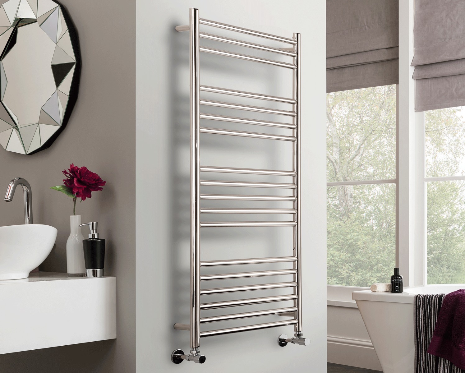 Ladder Rails Chube Electric Only - Polished Stainless Steel 800x300