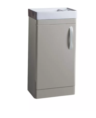 COMPASS 450 CLOAKROOM UNIT & BASIN - GLOSS LIGHT GREY
