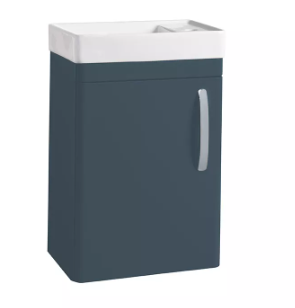 COMPASS 450 CLOAKROOM WALL MOUNTED UNIT & BASIN OXFORD BLUE
