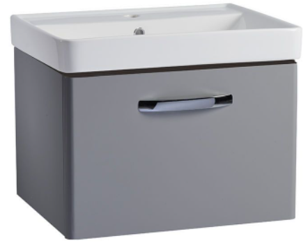 COMPASS 600 WALL MOUNTED UNIT & BASIN GLOSS LIGHT GREY