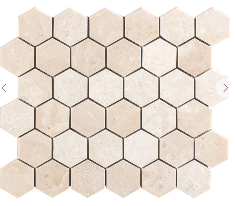 Crema Marfil Select Hexagon Honed | Polished (Marble) 265 x 305 x 10 mm- Price per m2
