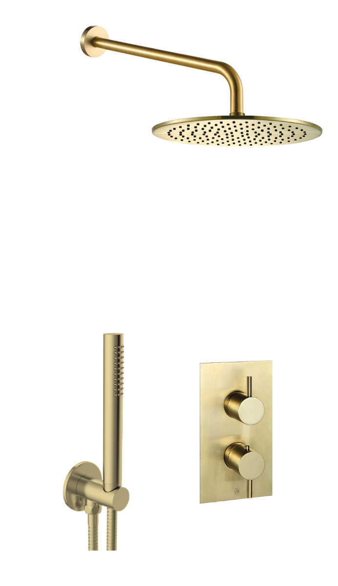 Vos Shower Combination 2 Outlet Brushed Brass COM077