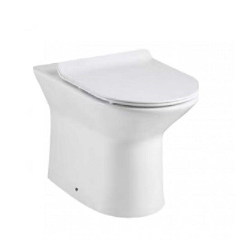 Comfort rimless, short projection back to wall pan with soft close seat (COM002)